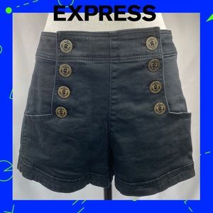 Express High Waist Denim Sailor Shorts